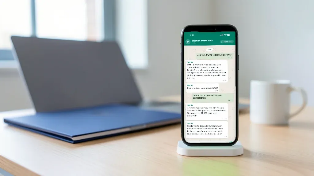 Celular com o agente atendendo um cliente de empresa e serviço