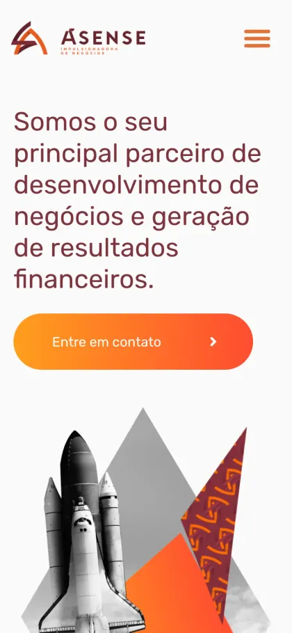 Página inicial no celular, Ásense