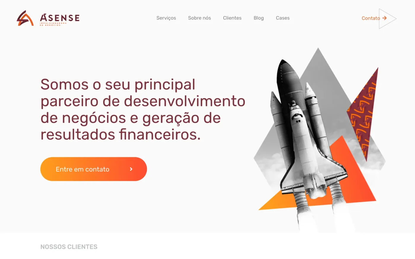 criação de site para consultoria empresarial: página inicial, Ásense