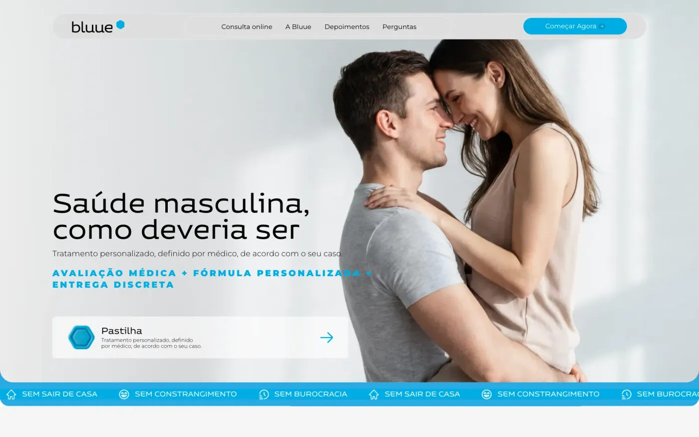loja virtual de saúde masculina: página inicial, Bluue