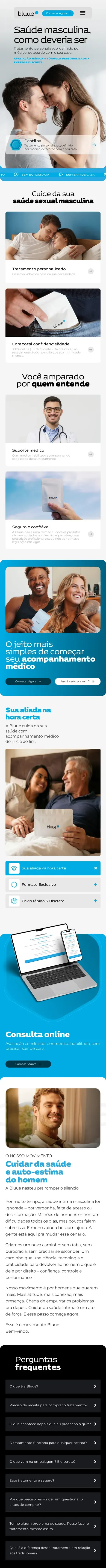 Página inicial completa no celular, Bluue