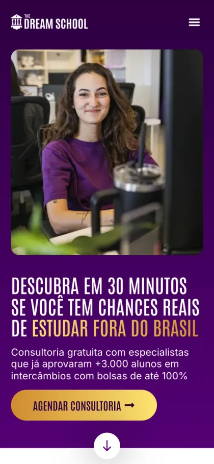 The Dream School: Quem clica no anúncio já recebe a página pronta