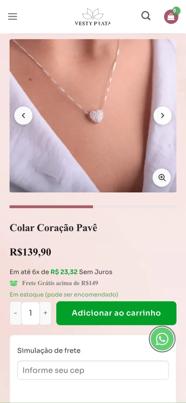 Vesty Prata: O preço e o botão na primeira tela